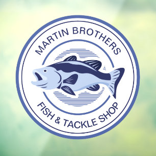 カスタムフィッシュタックルショップブルーバスフィッシャーマン ウィンドウサイン