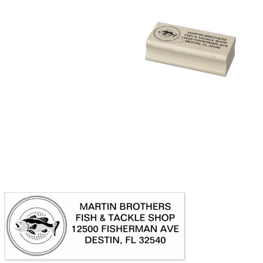 カスタムフィッシュタックルショップブルーベース差出人住所 ラバースタンプ (押印)
