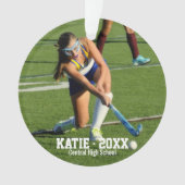 カスタムフィールドホッケーフォトコラージュ名チーム番号 オーナメント (正面)