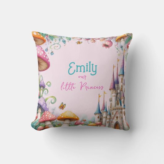カスタムフェアリータレプリンセスガールズ誕生日フェアリーコア クッション (正面)