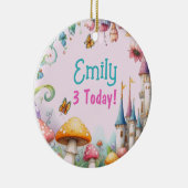 カスタムフェアリータレプリンセスガールズ誕生日フェアリーコア セラミックオーナメント (右)