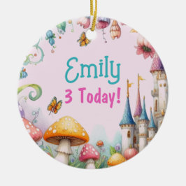 カスタムフェアリータレプリンセスガールズ誕生日フェアリーコア セラミックオーナメント