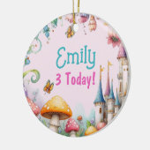 カスタムフェアリータレプリンセスガールズ誕生日フェアリーコア セラミックオーナメント (左)