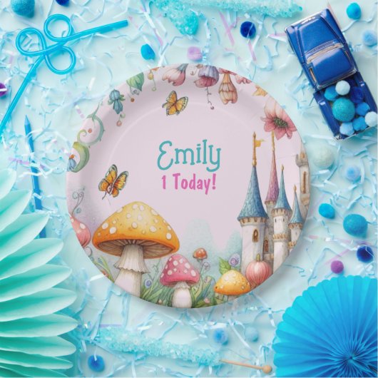 カスタムフェアリータレプリンセスガールズ誕生日フェアリーコア ペーパープレート (パーティー)