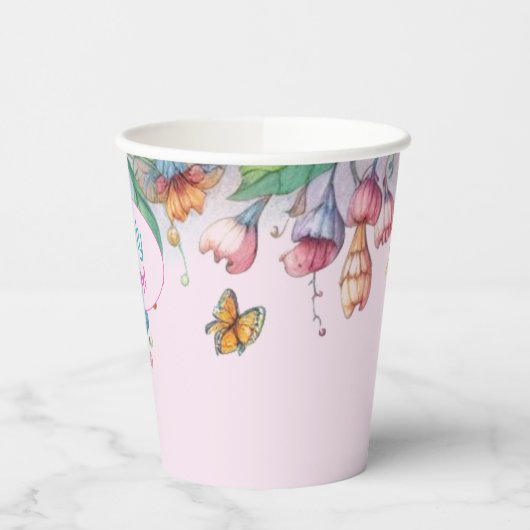 カスタムフェアリータレプリンセスガールズ誕生日フェアリーコア 紙コップ (左)