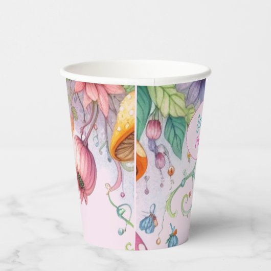 カスタムフェアリータレプリンセスガールズ誕生日フェアリーコア 紙コップ (右)