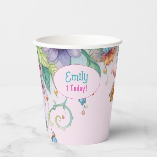 カスタムフェアリータレプリンセスガールズ誕生日フェアリーコア 紙コップ (正面)