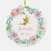 カスタムフェアリーベビー第1回クリスマスオーナメントガール セラミックオーナメント (裏面)