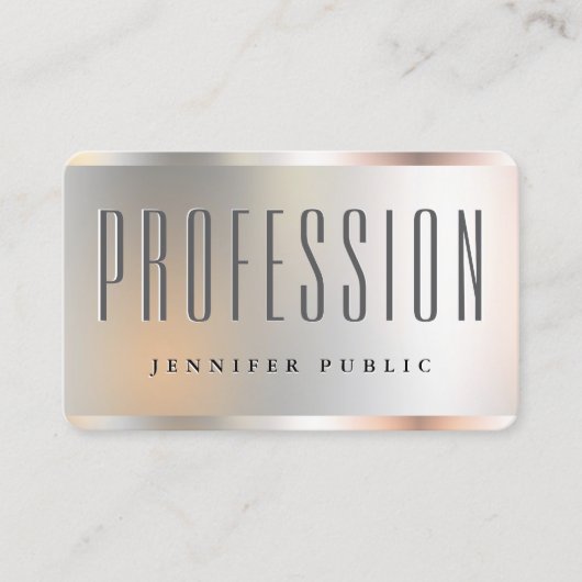 カスタムフェイクエレガントシルバーテンプレートオセアニア 名刺 (正面)