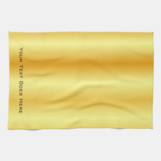 カスタムフェイクエレガント金ゴールドテキストテンプレートの追加 キッチンタオル (横)