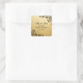 カスタムフェイクゴールドフォイルブライダルシャワーありがとう スクエアシール (バッグ)