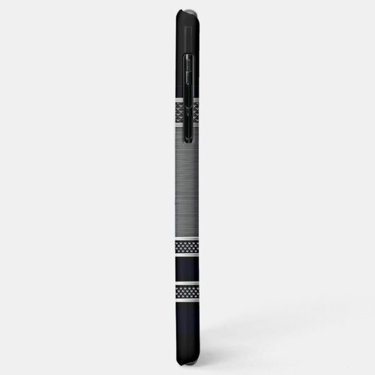 カスタムフェイクモダン光沢のある金属ストライプ Case-Mate iPhoneケース (裏面/左)