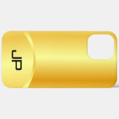 カスタムフェイクモノグラムの金ゴールドエレガントモダン Case-Mate iPhoneケース (裏面 (横))