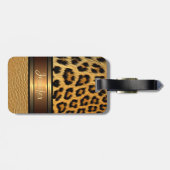 カスタムフェイクレオパード皮金ゴールドレザーパターン ラゲッジタグ (裏面横)
