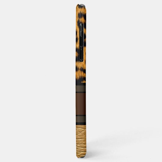 カスタムフェイクレオパード皮金ゴールドレザーパターン Case-Mate iPhoneケース (裏面/左)