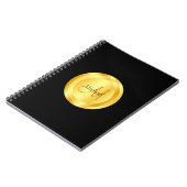 カスタムフェイク金ゴールドエレガントテンプレートモノグラムの ノートブック (左側)