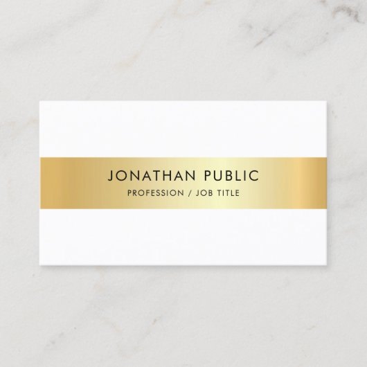 カスタムフェイク金ゴールドエレガントプロフェッショナルテンプレート 名刺 (正面)