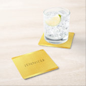 カスタムフェイク金ゴールドエレガントモダンテンプレート スクエアペーパーコースター (インサイチュ)