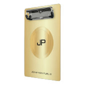 カスタムフェイク金ゴールドエレガントモノグラムテンプレート ミニクリップボード (アングル2)