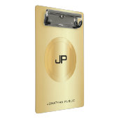 カスタムフェイク金ゴールドエレガントモノグラムテンプレート ミニクリップボード (アングル)