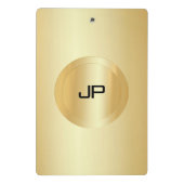 カスタムフェイク金ゴールドエレガントモノグラムテンプレート ミニクリップボード (裏面)