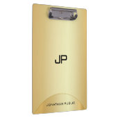 カスタムフェイク金ゴールドエレガントモノグラムモダンテンプレート クリップボード (右)