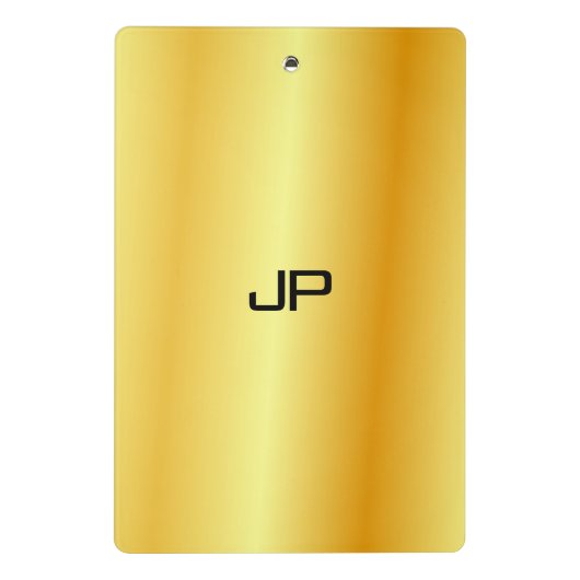 カスタムフェイク金ゴールドエレガントモノグラムモダンテンプレート ミニクリップボード (裏面)