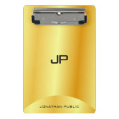 カスタムフェイク金ゴールドエレガントモノグラムモダンテンプレート ミニクリップボード (正面)