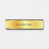 カスタムフェイク金ゴールドエレガントラックスモダンテンプレート サインプレート (正面)