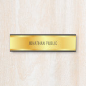 カスタムフェイク金ゴールドエレガントラックスモダンテンプレート サインプレート (正面)