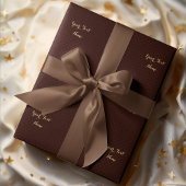 カスタムフェイク金ゴールドスクリモダンプトBrown Check Pattern ラッピングペーパー