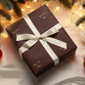 カスタムフェイク金ゴールドスクリモダンプトBrown Check Pattern ラッピングペーパー