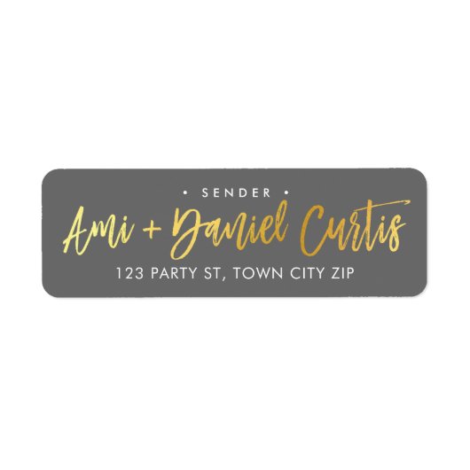 カスタムフェイク金ゴールドフォイルのスクリプト名gray + 金ゴールド ラベル (正面)