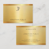 カスタムフェイク金ゴールドモダンエレガントプロフェッショナル 名刺 (正面/裏面)