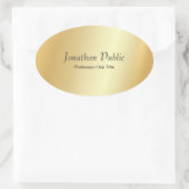 カスタムフェイク金ゴールドモダンスクリプトグラマーテンプレート 楕円形シール (バッグ)