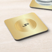 カスタムフェイク金ゴールドモノグラムグラムテンプレート コースター (左側)