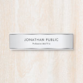 カスタムフェイク銀エレガントモダンテンプレート サインプレート (正面)