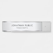 カスタムフェイク銀エレガントモダンテンプレート サインプレート (正面)