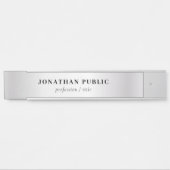 カスタムフェイク銀エレガントモダンテンプレート サインプレート (正面)