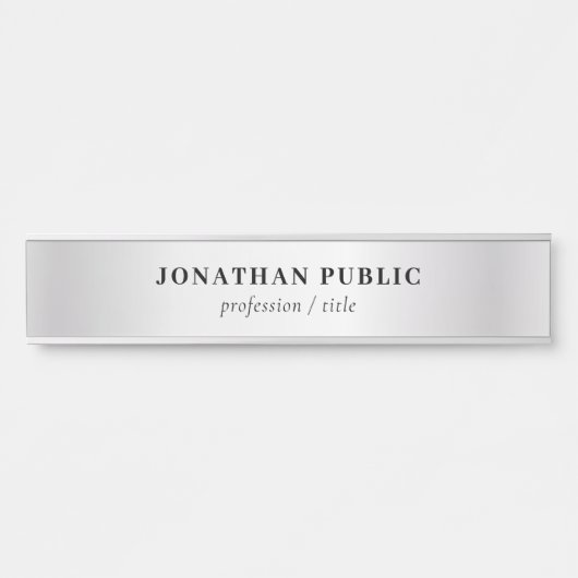カスタムフェイク銀エレガントモダンテンプレート サインプレート (正面)