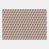 カスタムフェイスヘッド ウェディング ブライダルシャワー パーティ フェイス ラッピングペーパーシート (正面2)