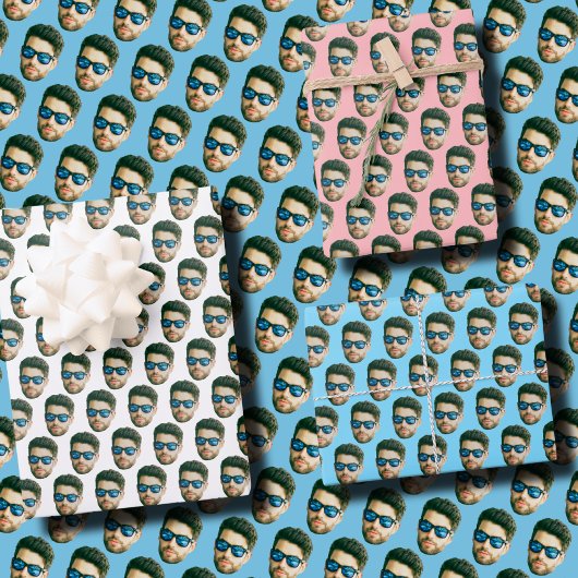 カスタムフェイスヘッド ウェディング ブライダルシャワー パーティ フェイス ラッピングペーパーシート