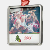 カスタムフェスティバルの2面家族写真クリスマス メタルオーナメント (左)