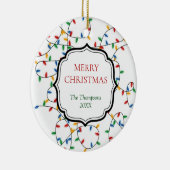 カスタムフェスティバルカラフルクリスマスライトパターン セラミックオーナメント (右)