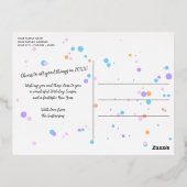 カスタムフェスティバルカラフル金ゴールド花火紙吹雪 箔シーズンポストカード (裏面)