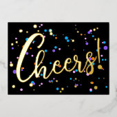 カスタムフェスティバルカラフルFireworks紙吹雪金ゴールド 箔シーズンカード (正面)