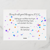 カスタムフェスティバルカラフルFireworks紙吹雪金ゴールド 箔シーズンカード (裏面)