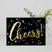 カスタムフェスティバルカラフルFireworks紙吹雪金ゴールド 箔シーズンカード (立ち正面)