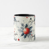 カスタムフェスティバルクリスマス – 名パーソナライズされた前 マグカップ (中央)