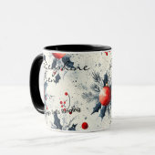 カスタムフェスティバルクリスマス – 名パーソナライズされた前 マグカップ (正面左)